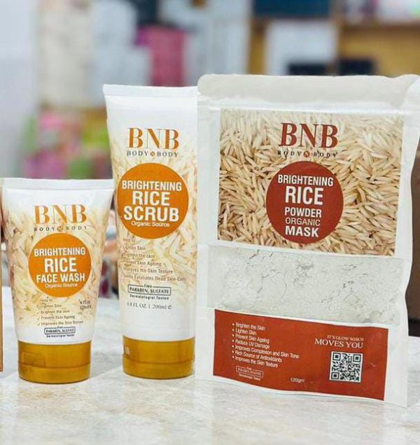 Organic Rice Facial Skin Care Kit, Brightening Face Scrub (without Box)