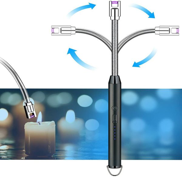 Electric Lighter Rechargeable Usb, With 360°flexible Long Neck Flameless Lighter